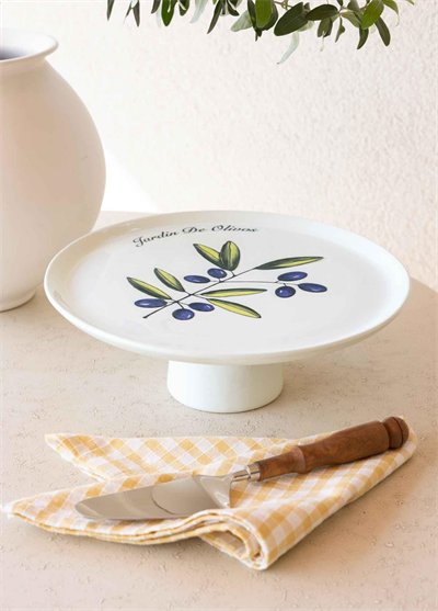 The Mia Olivos Ayaklı Servis Tabağı 10x30 cm