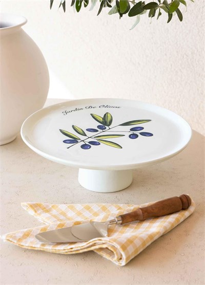The Mia Olivos Ayaklı Servis Tabağı 30x10 cm