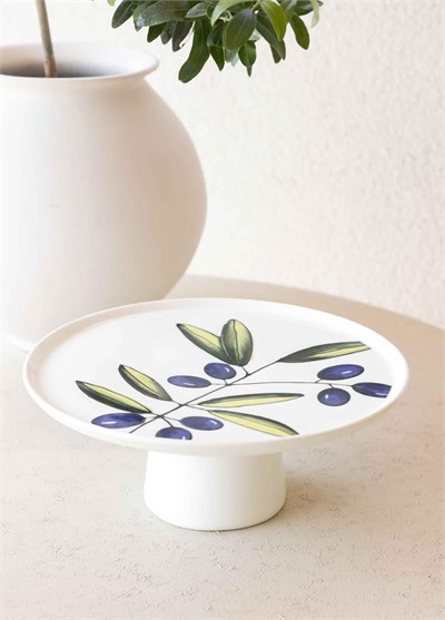 The Mia Olivos Ayaklı Servis Tabağı 26x10 cm