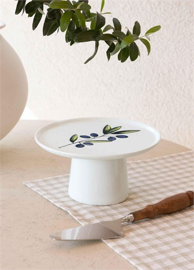 The Mia Olivos Ayaklı Servis Tabağı 19x10 cm