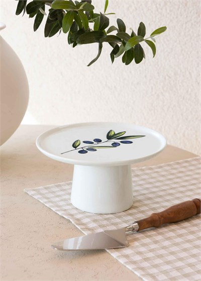 The Mia Olivos Ayaklı Servis Tabağı 19x10 cm