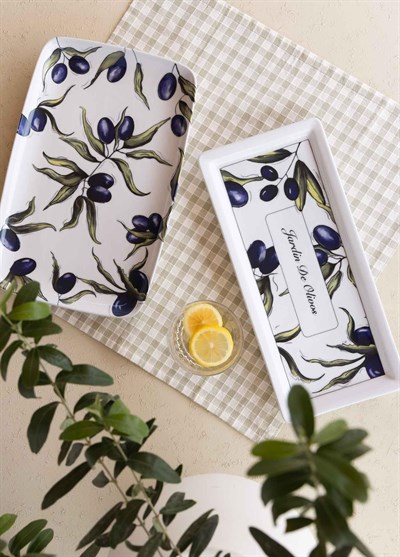 The Mia Olivos Dikdörtgen Servis Tabağı 35x16 cm