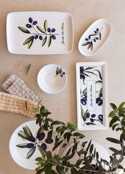 The Mia Olivos Dikdörtgen Servis Tabağı 31x20 cm OVS0015