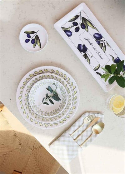 The Mia Olivos Dikdörtgen Servis Tabağı 35x16 cm