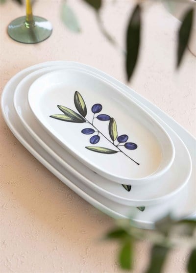 The Mia Olivos Oval Servis Tabağı 4lü 17 cm