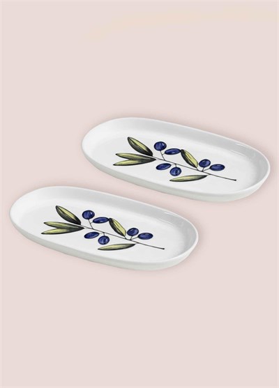 The Mia Olivos Oval Servis Tabağı 2li 29 cm