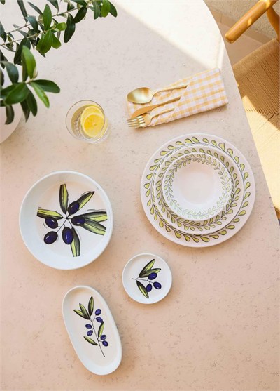 The Mia Olivos Oval Servis Tabağı 2li Set 23 cm