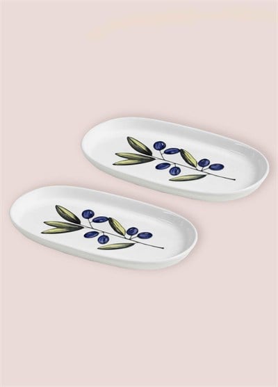 The Mia Olivos Oval Servis Tabağı 2li Set 29 cm