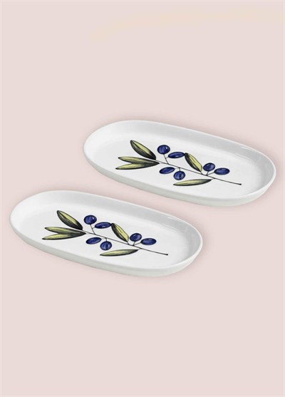 The Mia Olivos Oval Servis Tabağı 2li Set 29 cm