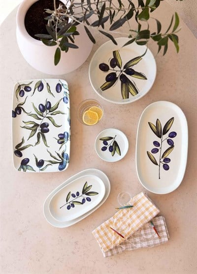 The Mia Olivos Oval Servis Tabağı 2li 29 cm