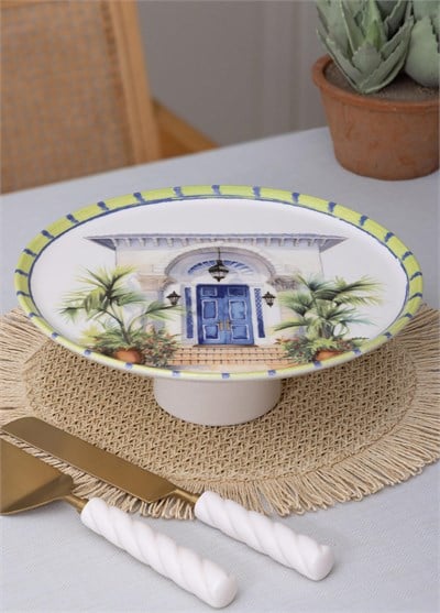 The Mia Palma Ayaklı Servis Tabağı 30x10 cm