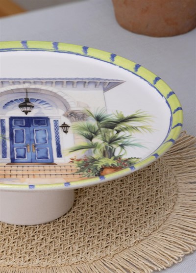 The Mia Palma Ayaklı Servis Tabağı 10x30 cm