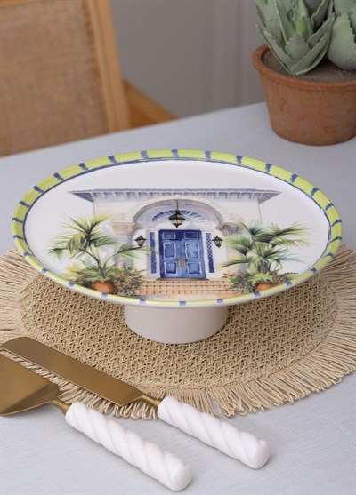 The Mia Palma Ayaklı Servis Tabağı 10x30 cm