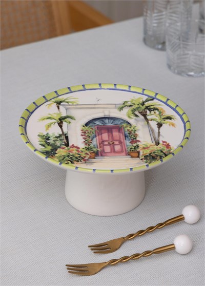 The Mia Palma Ayaklı Servis Tabağı 10x19 cm