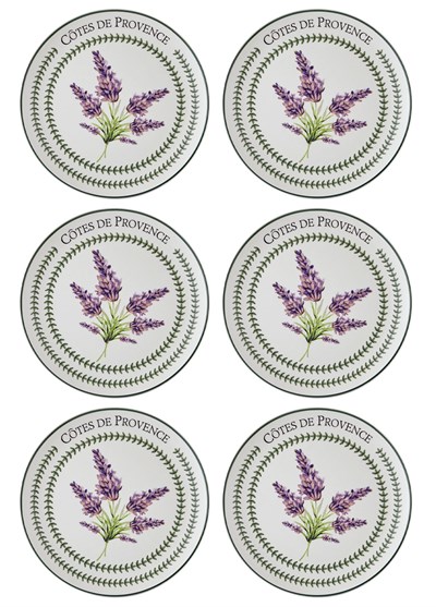 The Mia Provence Lavanta Servis Tabağı 6lı Set 26 cm PRC04