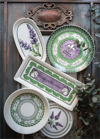 The Mia Provence Lavanta Oval Servis Tabağı 2li Set 23 cm