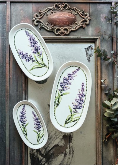 The Mia Provence Lavanta Oval Servis Tabağı 2li Set 29 cm