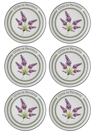 The Mia Provence Lavanta Servis Tabağı 6lı Set 26 cm PRC04