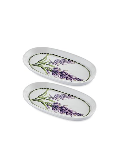 The Mia Provence Lavanta Oval Servis Tabağı 2li Set 23 cm