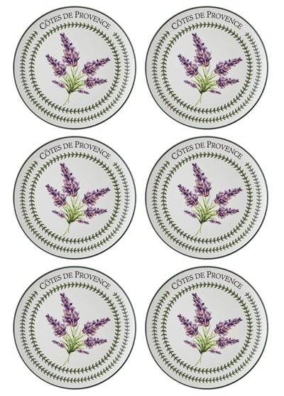 The Mia Provence Lavanta Servis Tabağı 6lı Set 26 cm PRC04