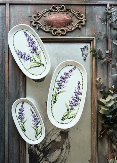 The Mia Provence Lavanta Oval Servis Tabağı 2li 17 cm