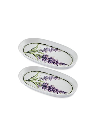 The Mia Provence Lavanta Oval Servis Tabağı 2li Set 23 cm