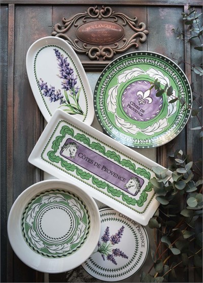 The Mia Provence Lavanta Oval Servis Tabağı 2li Set 23 cm