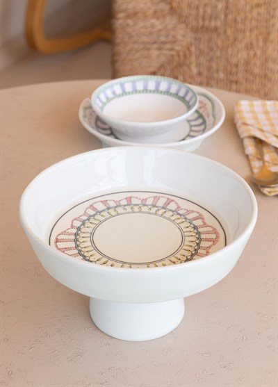 The Mia Spring Ayaklı Meyvelik Pembe 23x14 cm