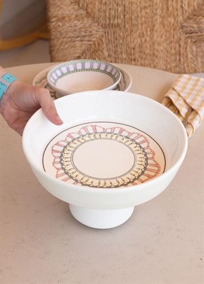 The Mia Spring Ayaklı Meyvelik Pembe 23x14 cm