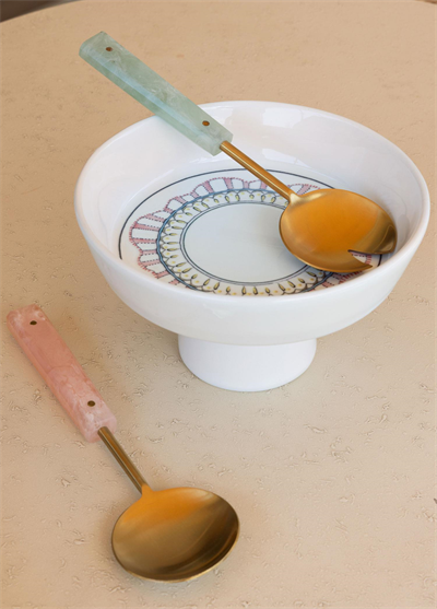 The Mia Spring Ayaklı Meyvelik Pembe 23x14 cm