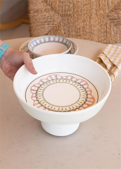 The Mia Spring Ayaklı Meyvelik Pembe 23x14 cm