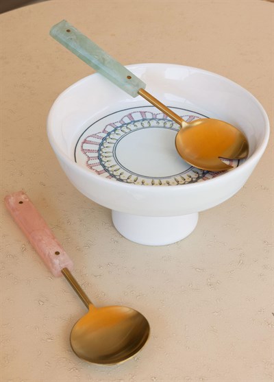 The Mia Spring Ayaklı Meyvelik Pembe 23x14 cm