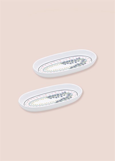 The Mia Spring Oval Servis Tabağı 2li 17 cm