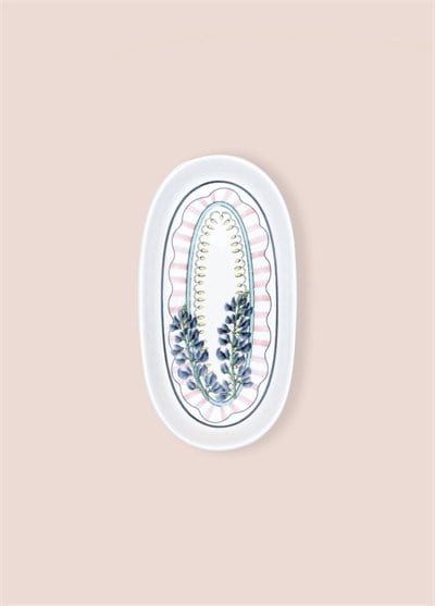 The Mia Spring Oval Servis Tabağı 2li 17 cm