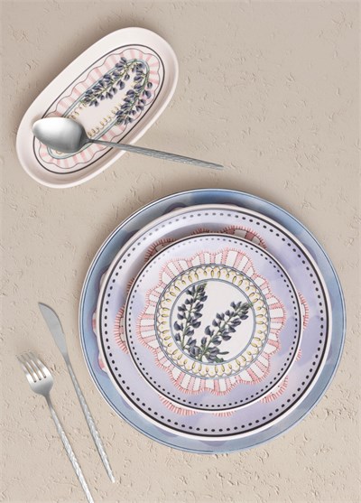 The Mia Spring Oval Servis Tabağı 2li 17 cm