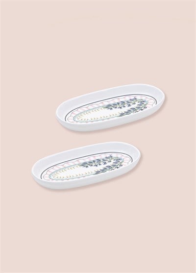 The Mia Spring Oval Servis Tabağı 2li 17 cm
