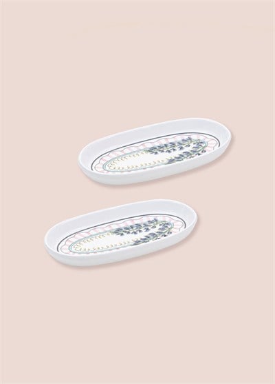The Mia Spring Oval Servis Tabağı 2li Set 17 cm