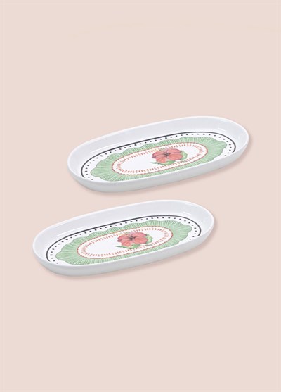 The Mia Spring Oval Servis Tabağı 2li 23 cm