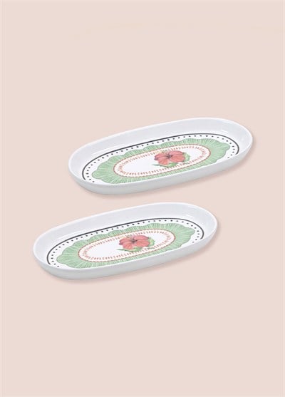 The Mia Spring Oval Servis Tabağı 2li Set 23 cm