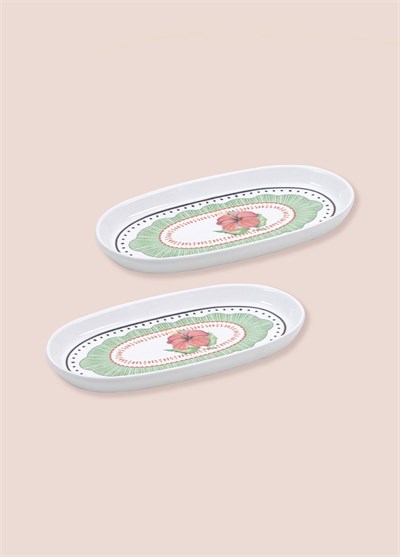 The Mia Spring Oval Servis Tabağı 2li 23 cm