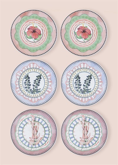 The Mia Spring Servis Tabağı 6lı Set 26 cm SPR0004