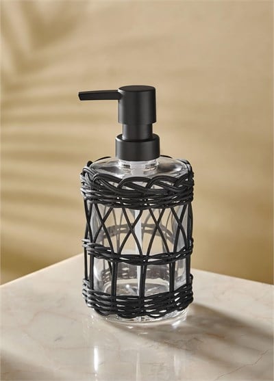 The Mia Rattan Sıvı Sabunluk Siyah 330 ml