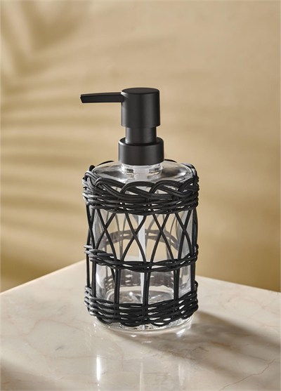 The Mia Rattan Sıvı Sabunluk Siyah 330 ml
