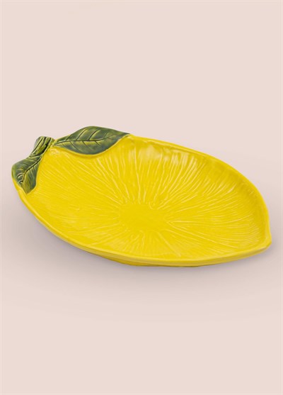 The Mia Artigiano Oval Sunum Tabağı Sarı 39 cm