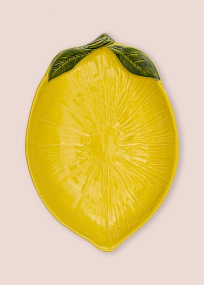 The Mia Artigiano Oval Sunum Tabağı Sarı 39 cm