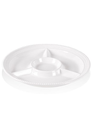 The Mia Grande Servis Tabağı Bölmeli Beyaz 39 cm