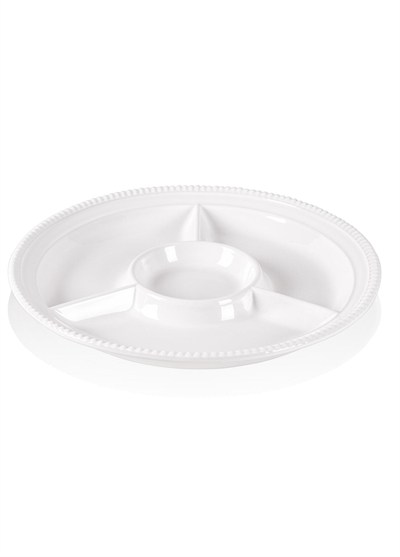 The Mia Grande Servis Tabağı Bölmeli Beyaz 39 cm
