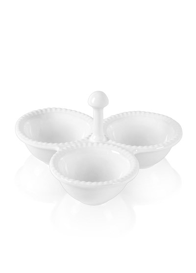 The Mia Grande Servis Tabağı Bölmeli Beyaz 24 cm