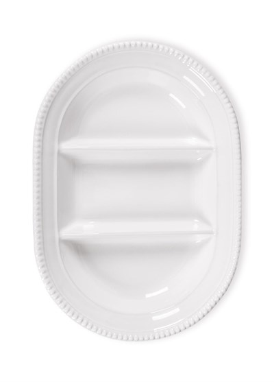 The Mia Grande Servis Tabağı 3 Bölmeli Beyaz 42 cm