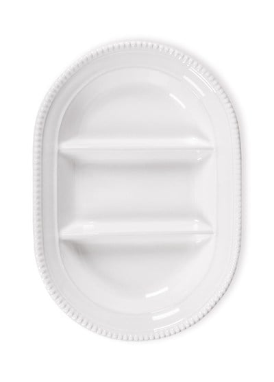 The Mia Grande Servis Tabağı 3 Bölmeli Beyaz 42 cm